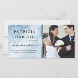 Snowy Winter Foto Dank u ijsblauw Bedankkaart