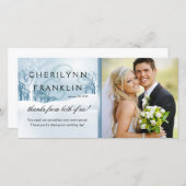 Snowy Winter Foto Dank u ijsblauw Bedankkaart (Voorkant / Achterkant)