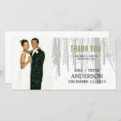 Snowy Winter Frosty Bossen Trouwfoto Dank u Bedankkaart (Voorkant / Achterkant)