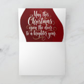 Snowy Winter Hillside Village with Warm Christmas  Feestdagen Kaart (Binnen)