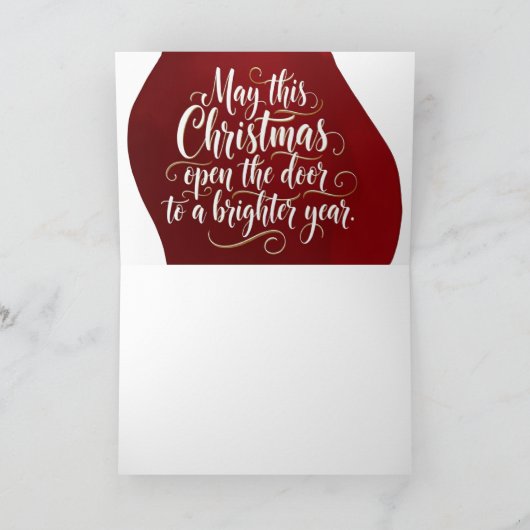 Snowy Winter Hillside Village with Warm Christmas  Feestdagen Kaart (Binnen)