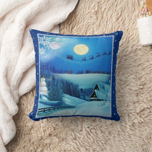 Snowy Winter Holiday Fantasy Kussen (Deken)