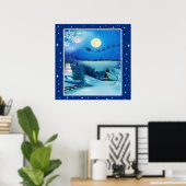 Snowy Winter Holiday Fantasy Poster (Thuiskantoor)