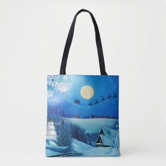 Snowy Winter Holiday Fantasy Tote Bag (Voorkant)