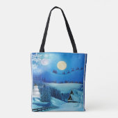 Snowy Winter Holiday Fantasy Tote Bag (Achterkant)