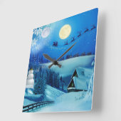 Snowy Winter Holiday Fantasy Vierkante Klok (Hoek)