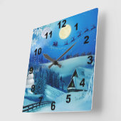 Snowy Winter Holiday Fantasy Vierkante Klok (Hoek)