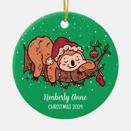 Snowy Winter Holiday Keramisch Ornament (Voorkant)