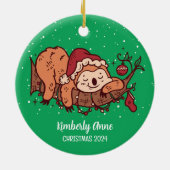 Snowy Winter Holiday Keramisch Ornament (Achterkant)