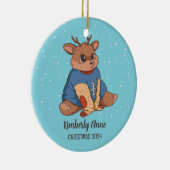 Snowy Winter Holiday Keramisch Ornament (Rechts)