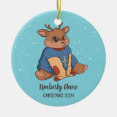 Snowy Winter Holiday Keramisch Ornament (Voorkant)