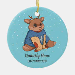 Snowy Winter Holiday Keramisch Ornament