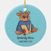 Snowy Winter Holiday Keramisch Ornament (Achterkant)