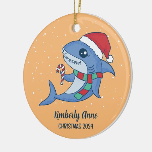 Snowy Winter Holiday Keramisch Ornament (Links)