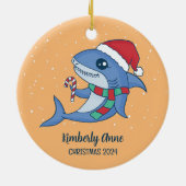 Snowy Winter Holiday Keramisch Ornament (Achterkant)