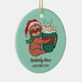 Snowy Winter Holiday Keramisch Ornament (Rechts)