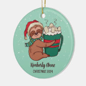 Snowy Winter Holiday Keramisch Ornament (Links)