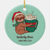 Snowy Winter Holiday Keramisch Ornament (Achterkant)