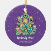 Snowy Winter Holiday Keramisch Ornament (Voorkant)