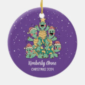 Snowy Winter Holiday Keramisch Ornament (Achterkant)