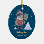 Snowy Winter Holiday Keramisch Ornament (Rechts)