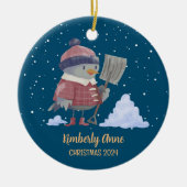 Snowy Winter Holiday Keramisch Ornament (Voorkant)