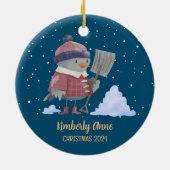 Snowy Winter Holiday Keramisch Ornament (Achterkant)