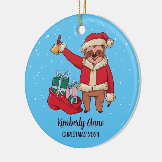 Snowy Winter Holiday Keramisch Ornament (Links)