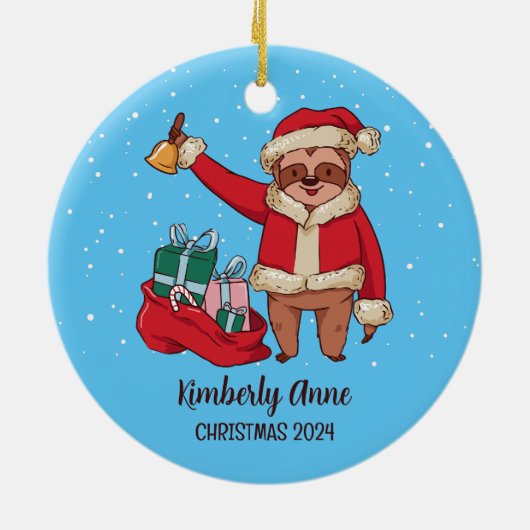 Snowy Winter Holiday Keramisch Ornament (Achterkant)