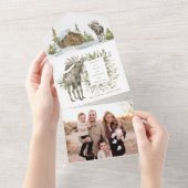 Snowy Winter House w/ Moose | Kaart met Kerstmis (Afscheurbaar)