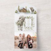 Snowy Winter House w/ Moose | Kaart met Kerstmis (Binnen)