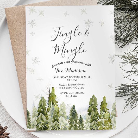 Snowy Winter Jingle & Mingle Winter uitnodiging