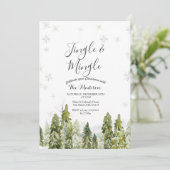 Snowy Winter Jingle & Mingle Winter uitnodiging (Staand voorkant)