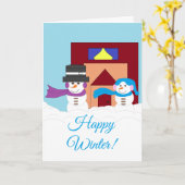 Snowy Winter Kaart (Gele Bloem)