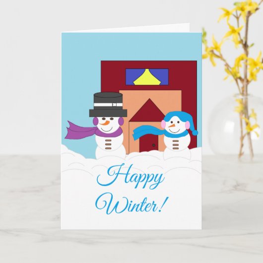 Snowy Winter Kaart (Gele Bloem)