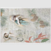  Snowy Winter Kerstmuziek Collage Tissuepapier (Voorkant)