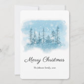 Snowy Winter Kerstronde Feestdagenkaart (Voorkant)