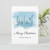 Snowy Winter Kerstronde Feestdagenkaart (Staand voorkant)