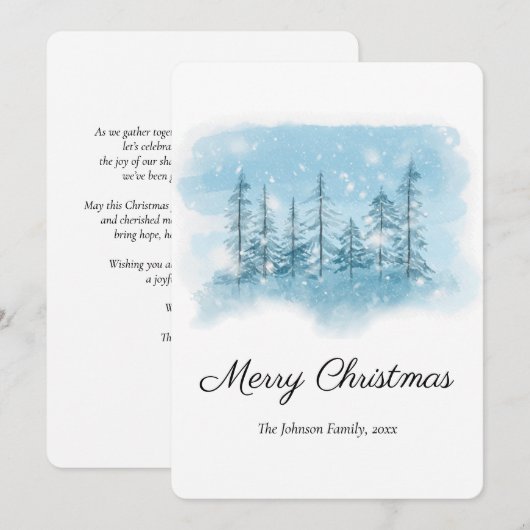 Snowy Winter Kerstronde Feestdagenkaart (Voorkant / Achterkant)