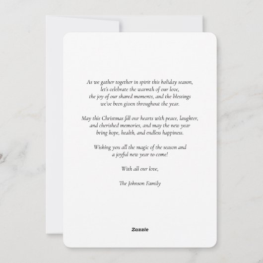 Snowy Winter Kerstronde Feestdagenkaart (Achterkant)