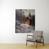 Snowy Winter Landscape Art Tapestry Wandkleed (In situ)