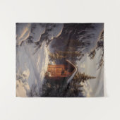 Snowy Winter Landscape Art Tapestry Wandkleed (Voorkant (horizontaal))