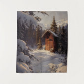 Snowy Winter Landscape Art Tapestry Wandkleed (Voorkant)