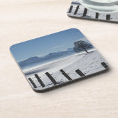 Snowy Winter Landscape Foto Bier Onderzetter (Linkerzijde)