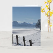 Snowy Winter Landscape Foto Kaart (Gele Bloem)