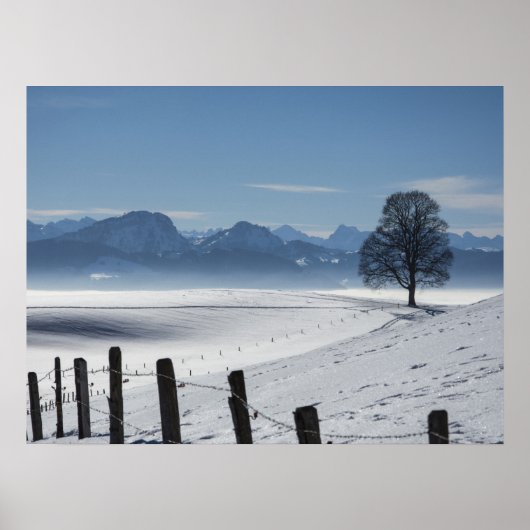 Snowy Winter Landscape Foto Poster (Voorkant)