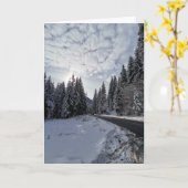 Snowy Winter Landscape in Roemenië Kaart (Gele Bloem)