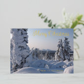 Snowy Winter Landscape Merry Kerstry Folie Feestdagenkaart (Staand Voorkant)