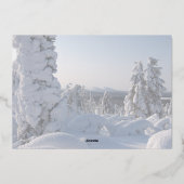 Snowy Winter Landscape Merry Kerstry Folie Feestdagenkaart (Achterkant)