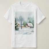 Snowy winter landscape t-shirt (Design voorkant)